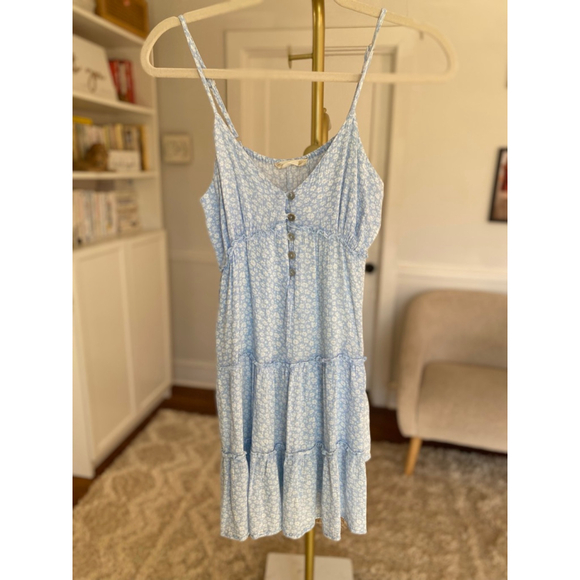 Altar’d State Blue Floral Mini Dress Summer Wedding Romantic S Quiet Luxury - Picture 2 of 7